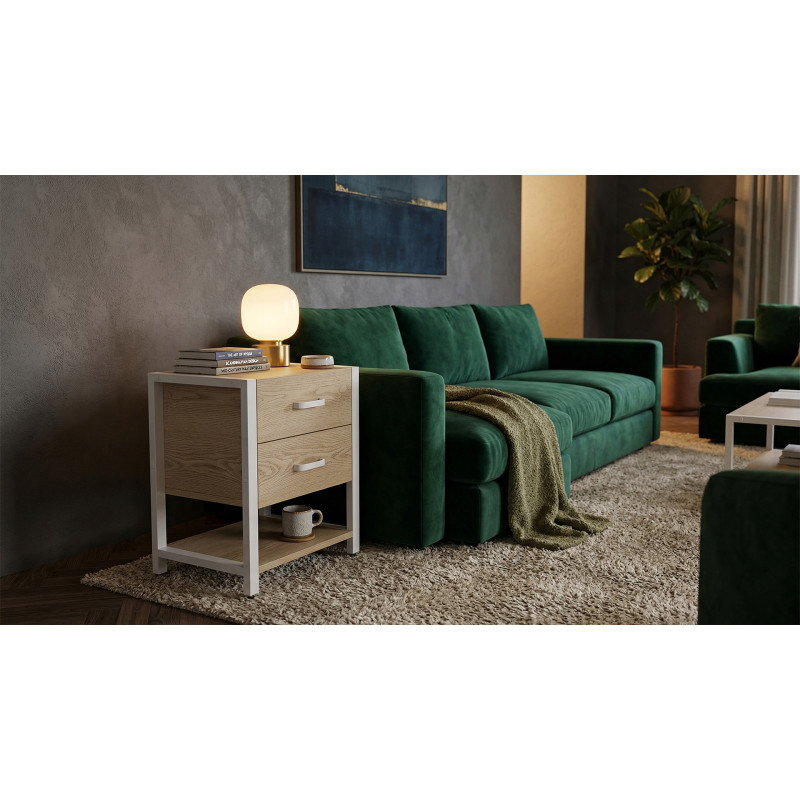 Тумба універсальна Ferrum-decor Вів'єн 2/1 50x41x40 білий ДСП Дуб Кремона Торро 16 мм (FRD-107798) - фото 