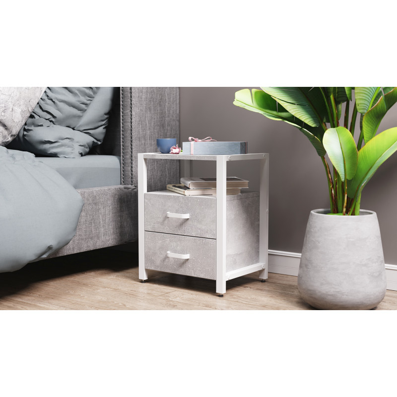 Тумба універсальна Ferrum-decor Вів'єн 2/2 50x41x40 білий ДСП Бетон 16 мм (FRD-106928)