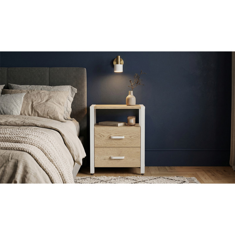 Тумба універсальна Ferrum-decor Вів'єн 2/2 50x41x40 білий ДСП Дуб Кремона Торро 16 мм (FRD-107768)