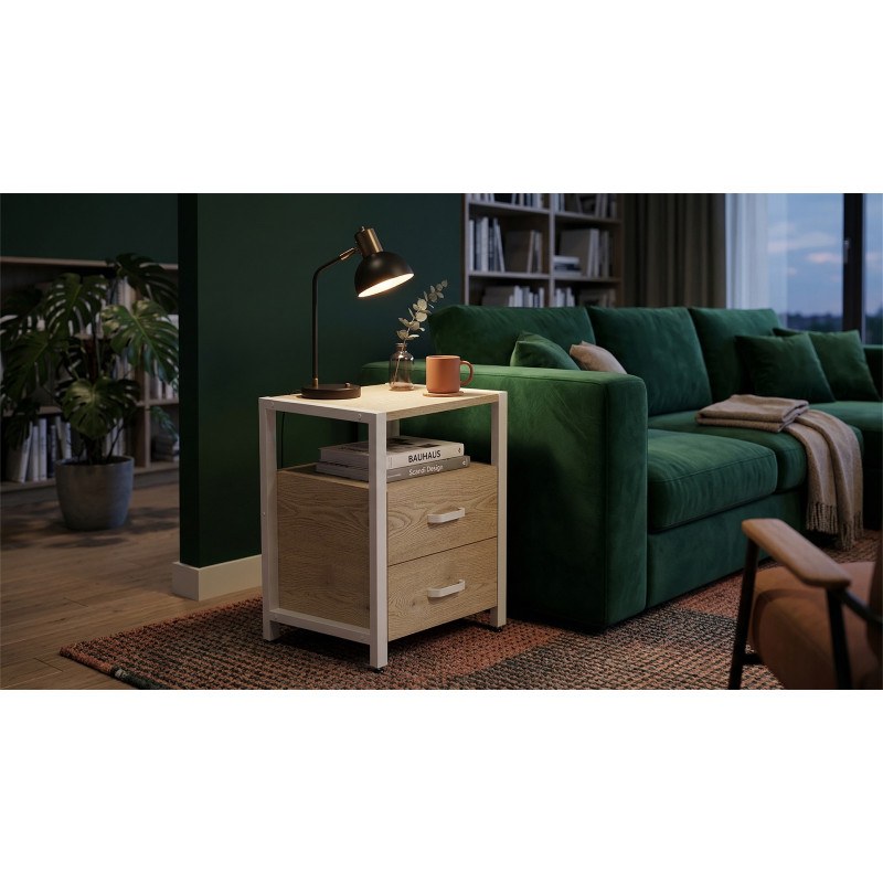 Тумба універсальна Ferrum-decor Вів'єн 2/2 50x41x40 білий ДСП Дуб Кремона Торро 16 мм (FRD-107768) - фото 