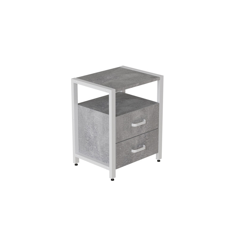 Тумба універсальна Ferrum-decor Вів'єн 2/2 50x41x40 білий ДСП Бетон 16 мм (FRD-106928)