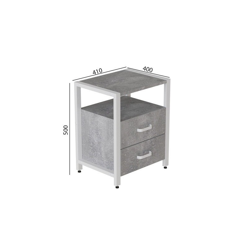 Тумба універсальна Ferrum-decor Вів'єн 2/2 50x41x40 білий ДСП Бетон 16 мм (FRD-106928)