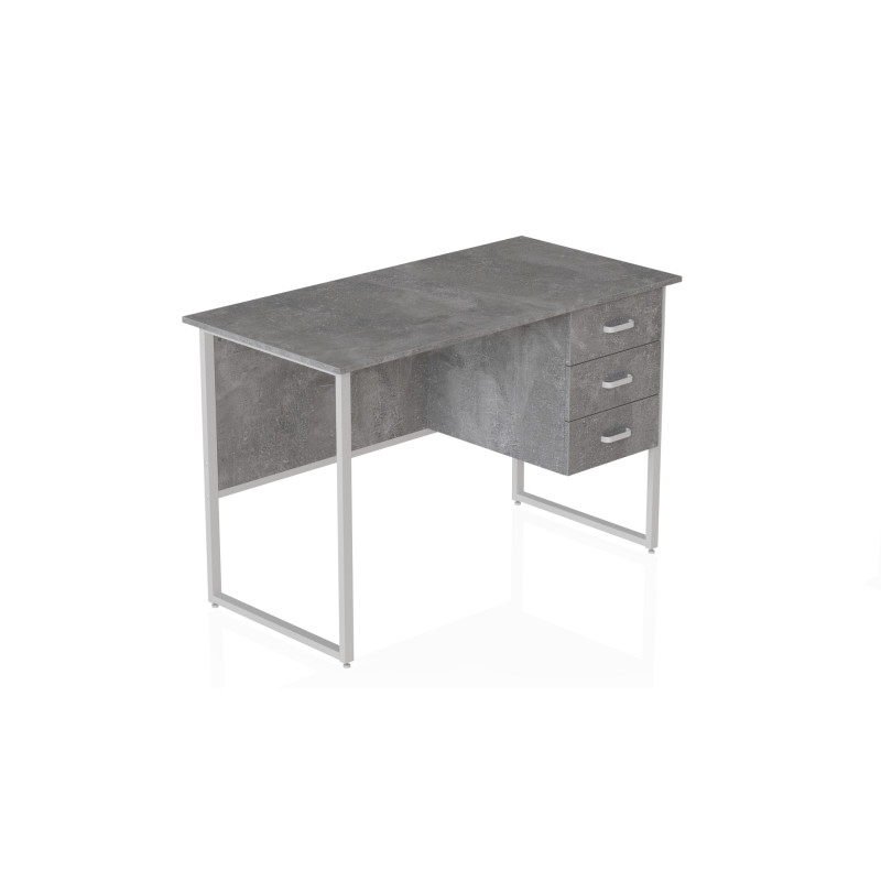 Компьютерный стол Ferrum-decor Гарри 75x120x60 белый ДСП Бетон 32мм (FRD-107289)