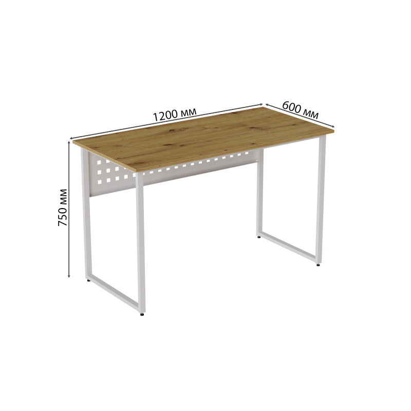 Компьютерный стол Ferrum-decor Майк 75x120x60 белый ДСП Дуб Артизан 16мм (FRD-107109)