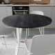 Стол круглый MARSI 3 870-3 Ferrum-decor 750x870x870 Белый металл ДСП Каштан Арвадонна 16 мм (FRD-107519) - фото 3