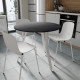 Стол круглый MARSI 3 870-3 Ferrum-decor 750x870x870 Белый металл ДСП Каштан Арвадонна 16 мм (FRD-107519) - фото 1