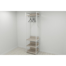 Шафа Гардероб Уні секція 3 серії Конект Ferrum-decor 220x60x50 см Білий метал ДСП Дуб Сан-Марино 32 мм (FRD-106889)