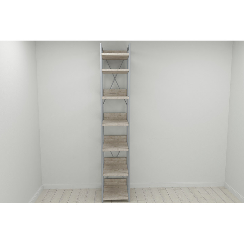 Шафа Гардероб Уні секція 4 серії Конект Ferrum-decor 220x40x50 см Сірий метал ДСП Дуб Сан-Марино 32 мм (FRD-106899)