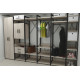 Шафа Гардероб Уні секція 5 серії Конект Ferrum-decor 220x60x50 см Чорний метал ДСП Дуб Сан-Марино 32 мм (FRD-106879) - фото 2