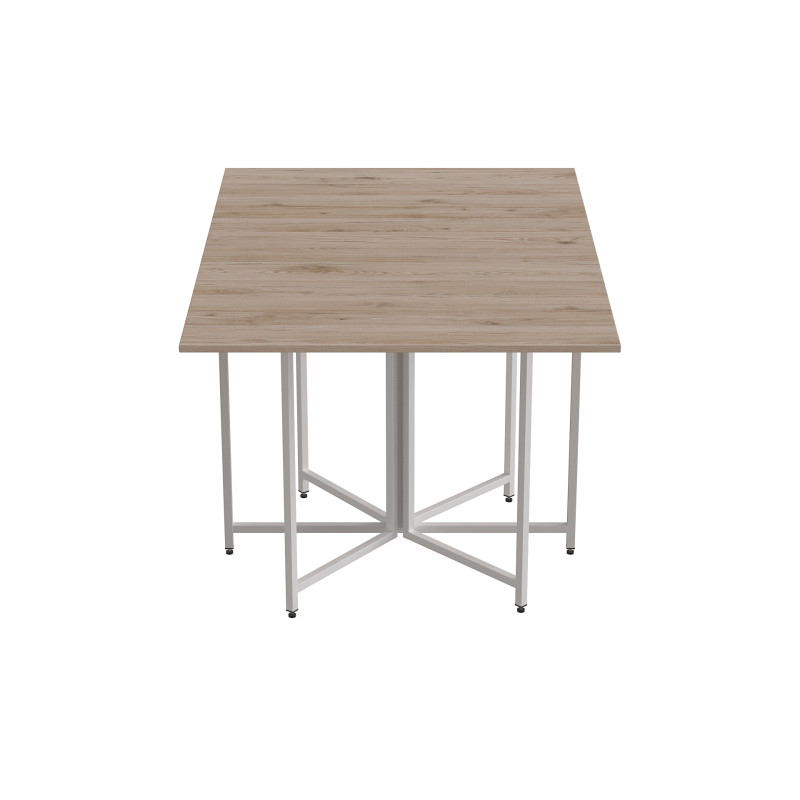 Стол раскладной трансформер книжка Морис 3 Ferrum-decor 75x130x90 Белый металл ДСП Дуб Сан-Марино 16 мм (FRD-107419)