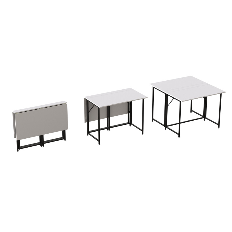 Стол-книжка трансформер Морис 2 Ferrum-decor 750x1000x1100 Черный металл ДСП Белый 16 мм (FRD-107319)