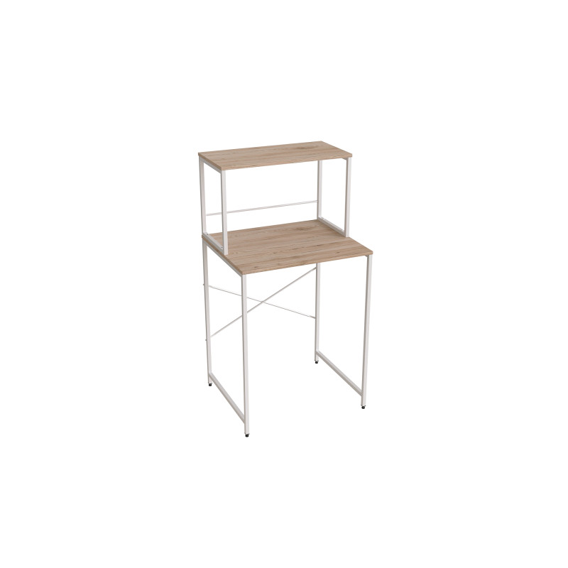 Стеллаж полка Бафрум 402 Ferrum-decor для стиральной машины 133,5x70,5x60,5 Белый металл ДСП Дуб Сан-Марино 16 мм (FRD-107369)