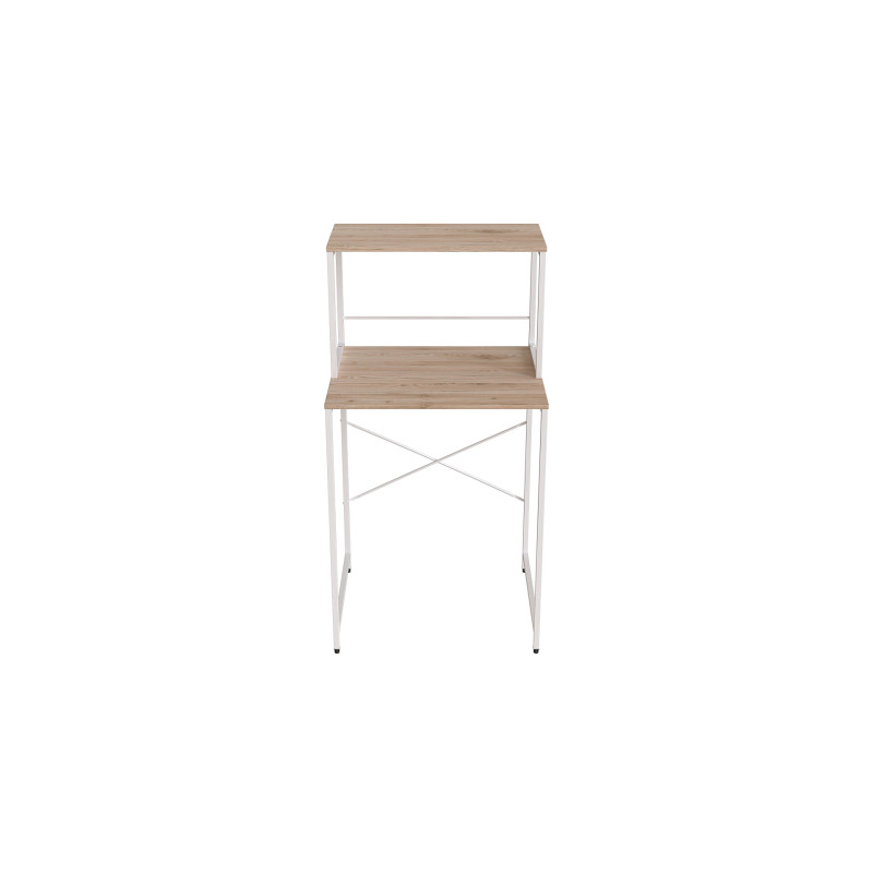 Стеллаж полка Бафрум 402 Ferrum-decor для стиральной машины 133,5x70,5x60,5 Белый металл ДСП Дуб Сан-Марино 16 мм (FRD-107369)