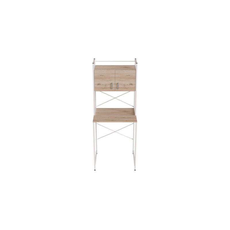 Стеллаж полка Бафрум 404 Ferrum-decor для стиральной машины 178x70,5x60,5 Белый металл ДСП Дуб Сан-Марино 16 мм (FRD-107389)