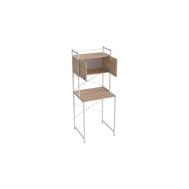 Стеллаж полка Бафрум 404 Ferrum-decor для стиральной машины 178x70,5x60,5 Белый металл ДСП Дуб Сан-Марино 16 мм (FRD-107389)