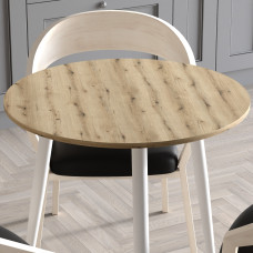 Стол круглый OPTIMA 3 ноги на конус Ferrum-decor 750x670x670 Белый металл ДСП Дуб Евок Прибрежный 16 мм (FRD-107559)