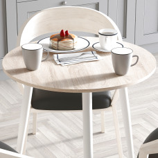 Стол круглый OPTIMA 3 ноги на конус Ferrum-decor 750x670x670 Белый металл ДСП Дуб Сонома 16 мм (FRD-107449)