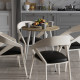 Стол круглый OPTIMA 4 ноги на конус Ferrum-decor 750x670x670 Белый металл ДСП Дуб Евок Прибрежный 16 мм (FRD-107569) - фото 2