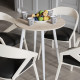 Стол круглый OPTIMA 4 ноги на конус Ferrum-decor 750x670x670 Белый металл ДСП Дуб Сонома 16 мм (FRD-107459) - фото 1