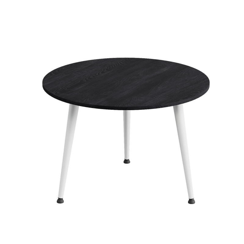 Стол журнальный круглый OPTIMA 1 ноги на конус Ferrum-decor 450x670x670 Белый металл ДСП Каштан Арвадонна 16 мм (FRD-107539)
