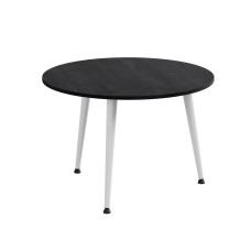 Стол журнальный круглый OPTIMA 1 ноги на конус Ferrum-decor 450x670x670 Белый металл ДСП Каштан Арвадонна 16 мм (FRD-107539)