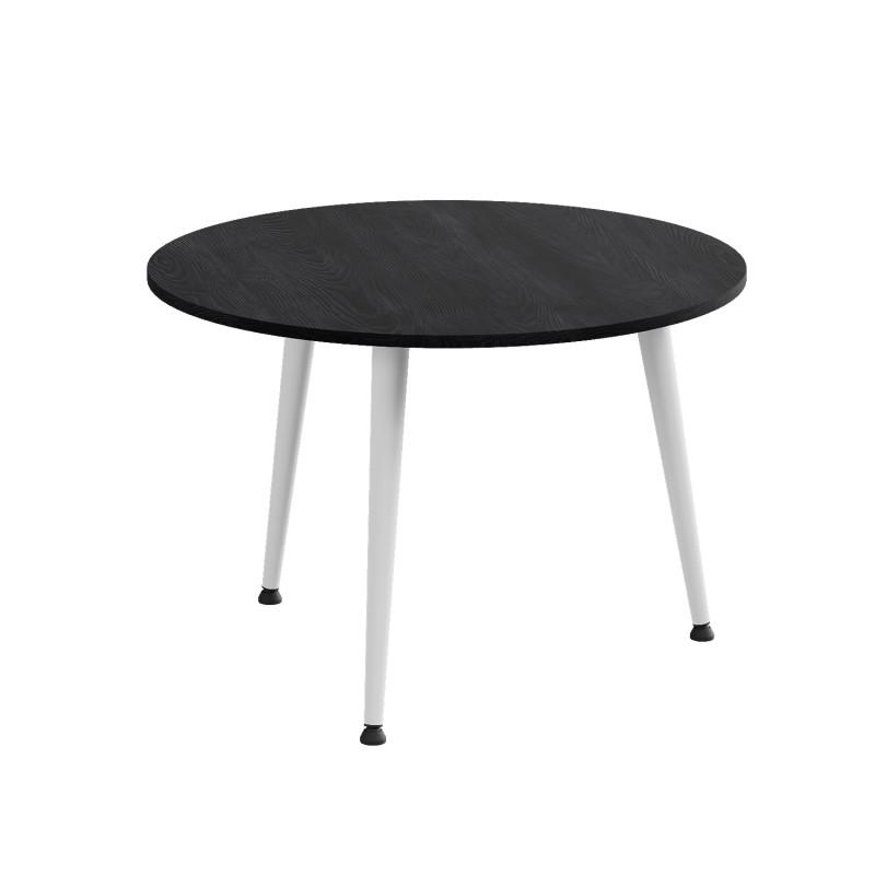 Стол журнальный круглый OPTIMA 1 ноги на конус Ferrum-decor 450x670x670 Белый металл ДСП Каштан Арвадонна 16 мм (FRD-107539) - фото 