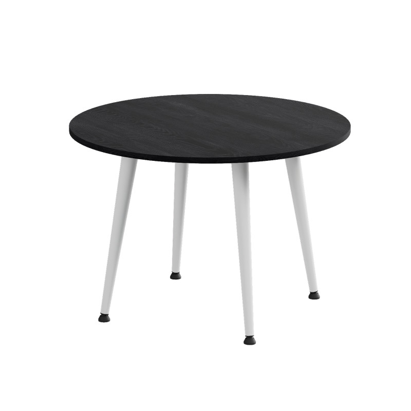 Стол журнальный круглый OPTIMA 2 ноги на конус Ferrum-decor 450x670x670 Белый металл ДСП Каштан Арвадонна 16 мм (FRD-107549) - фото 