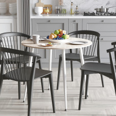 Стол круглый OPTIMA 5 ноги на конус Ferrum-decor 750x900x900 Белый металл ДСП Дуб Сонома 16 мм (FRD-107489)