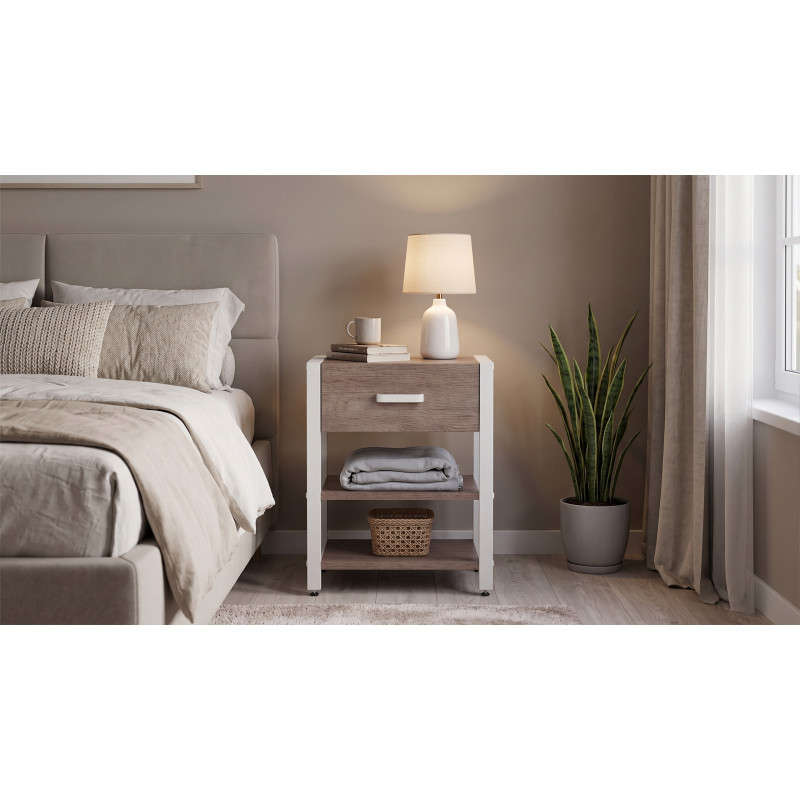 Тумба універсальна Ferrum-decor Вів'єн 1/2 50x41x40 білий ДСП Дуб Кремона Канолло 16 мм (FRD-107779)