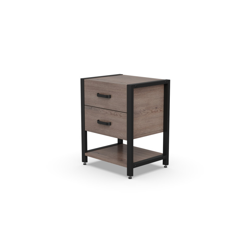 Тумба універсальна Ferrum-decor Вів'єн 2/1 50x41x40 чорний ДСП Дуб Кремона Канолло 16 мм (FRD-107789)