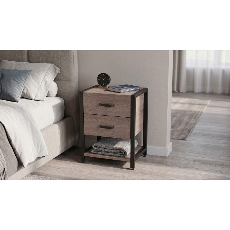 Тумба універсальна Ferrum-decor Вів'єн 2/1 50x41x40 чорний ДСП Дуб Кремона Канолло 16 мм (FRD-107789)