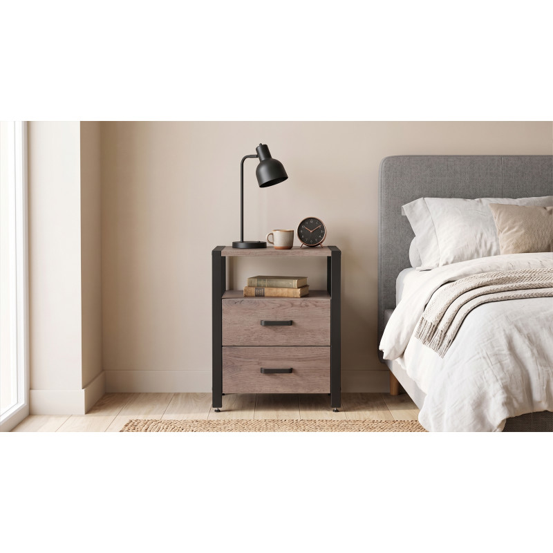Тумба універсальна Ferrum-decor Вів'єн 2/2 50x41x40 чорний ДСП Дуб Кремона Канолло 16 мм (FRD-107759)