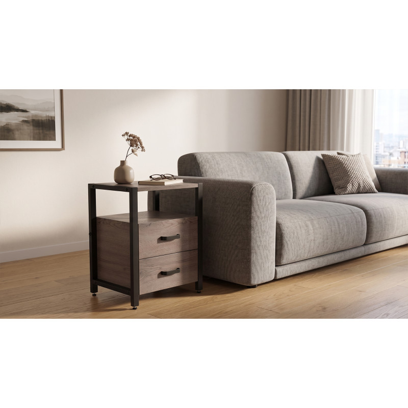 Тумба універсальна Ferrum-decor Вів'єн 2/2 50x41x40 чорний ДСП Дуб Кремона Канолло 16 мм (FRD-107759) - фото 