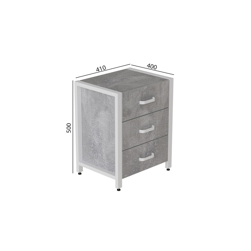 Тумба універсальна Ferrum-decor Вів'єн 3 50x41x40 білий ДСП Бетон 16 мм (FRD-106929)