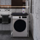 Стеллаж полка Бафрум 401 Ferrum-decor для стиральной машины 90x70,5x60,5 Белый металл ДСП Каштан Арвадонна 16 мм (FRD-107580) - фото 3
