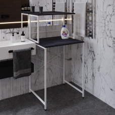 Стеллаж полка Бафрум 402 Ferrum-decor для стиральной машины 133,5x70,5x60,5 Белый металл ДСП Каштан Арвадонна 16 мм (FRD-107590)