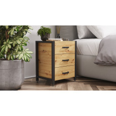 Тумба універсальна Ferrum-decor Вів'єн 3 50x41x40 чорний ДСП Дуб Артизан 16 мм (FRD-106870)