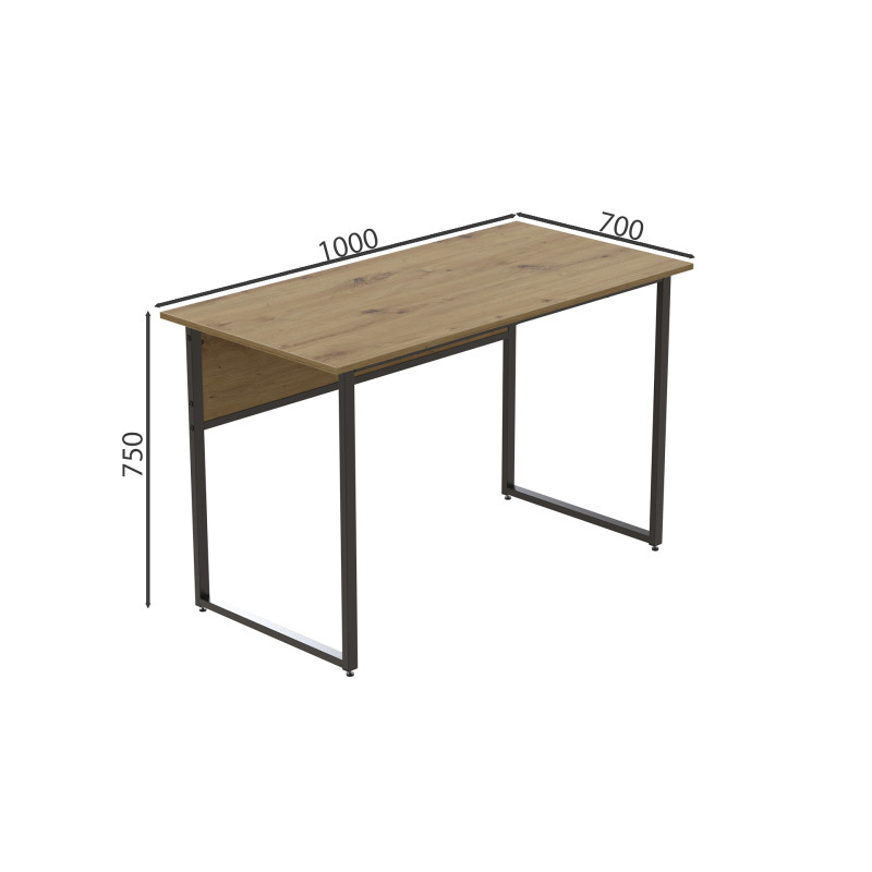 Компьютерный стол Ferrum-decor Коди 75x100x70 черный ДСП Дуб Артизан 32мм (FRD-107180)