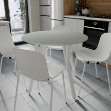 Стол круглый MARSI 4 870-4 ноги на конус Ferrum-decor 750x870x870 Белый металл ДСП Кашемир 16 мм (FRD-107530)
