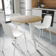 Стол круглый MARSI 3 870-3 Ferrum-decor 750x870x870 Белый металл ДСП Дуб Артизан 16 мм (FRD-107430) - фото 2