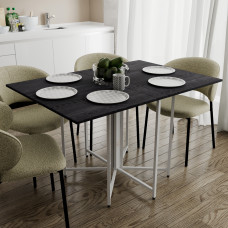 Стол раскладной трансформер книжка Морис 3 Ferrum-decor 75x130x90 Белый металл ДСП Каштан Арвадонна 16 мм (FRD-107510)