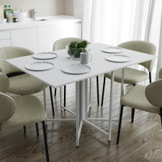 Стол раскладной трансформер книжка Морис 3 Ferrum-decor 75x130x90 Белый металл ДСП Белый 16 мм (FRD-107420)