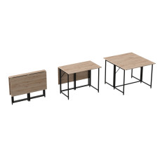 Стол-книжка трансформер Морис 2 Ferrum-decor 750x1000x1100 Черный металл ДСП Дуб Сан-Марино 16 мм (FRD-107320)