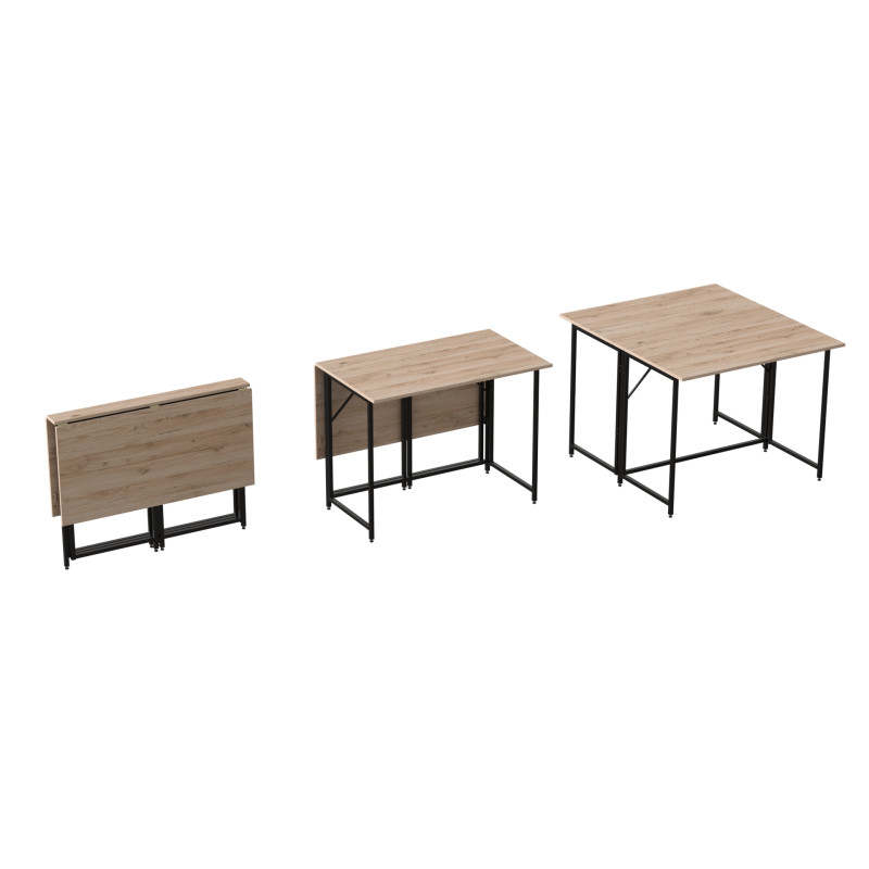 Стол-книжка трансформер Морис 2 Ferrum-decor 750x1000x1100 Черный металл ДСП Дуб Сан-Марино 16 мм (FRD-107320) - фото 