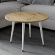 Стол журнальный круглый OPTIMA 2 ноги на конус Ferrum-decor 450x670x670 Белый металл ДСП Дуб Артизан 16 мм (FRD-107480) - фото 1