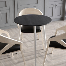 Стол круглый OPTIMA 3 ноги на конус Ferrum-decor 750x670x670 Белый металл ДСП Дуб Каштан Арвадонна 16 мм (FRD-107560)