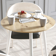 Стол круглый OPTIMA 3 ноги на конус Ferrum-decor 750x670x670 Белый металл ДСП Дуб Артизан 16 мм (FRD-107450)
