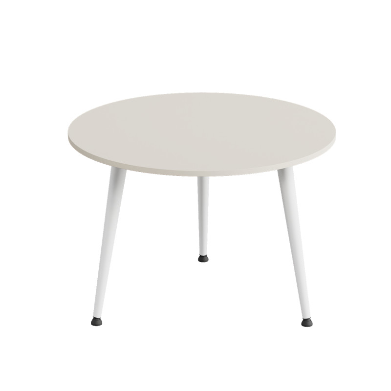 Стол журнальный круглый OPTIMA 1 ноги на конус Ferrum-decor 450x670x670 Белый металл ДСП Кашемир 16 мм (FRD-107540)