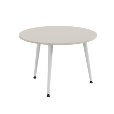 Стол журнальный круглый OPTIMA 1 ноги на конус Ferrum-decor 450x670x670 Белый металл ДСП Кашемир 16 мм (FRD-107540)