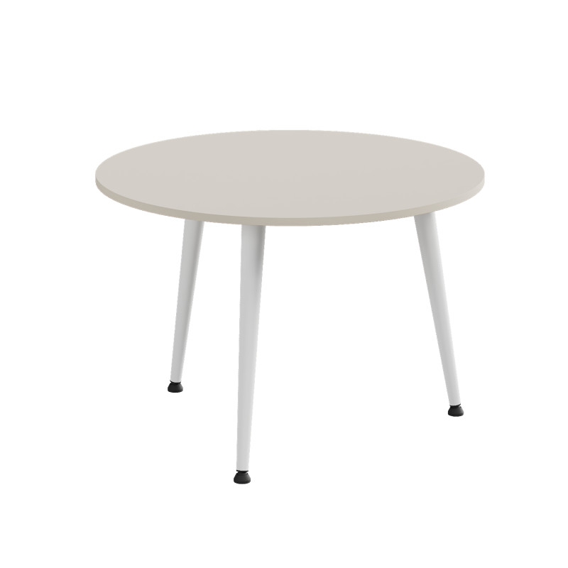 Стол журнальный круглый OPTIMA 1 ноги на конус Ferrum-decor 450x670x670 Белый металл ДСП Кашемир 16 мм (FRD-107540) - фото 
